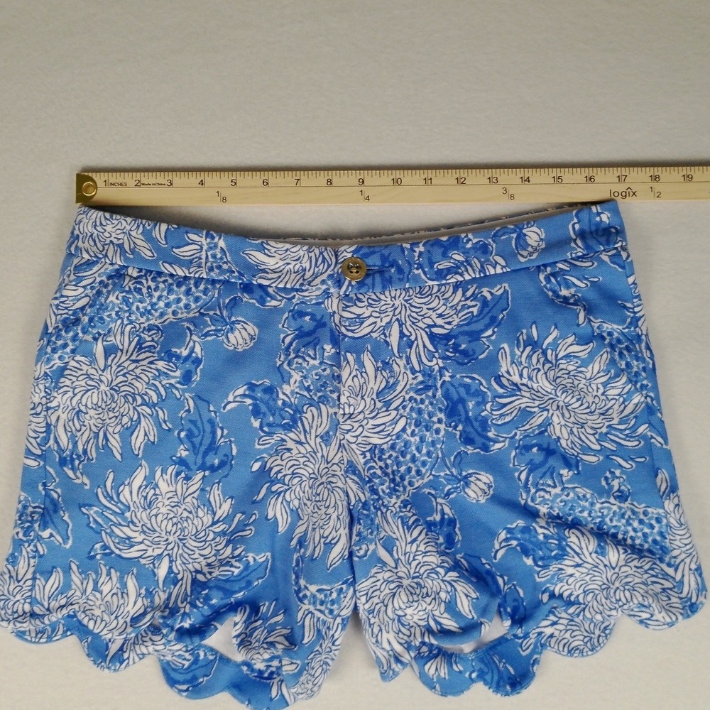 NWT Lilly Pulitzer Buttercup Knit Short Boca Blue Croc & Lock It Scalloped Hem 8 - Picture 9 of 11